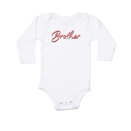 Brother (90's Inspired, Pink) - Bodysuit (White, Long Sleeve)