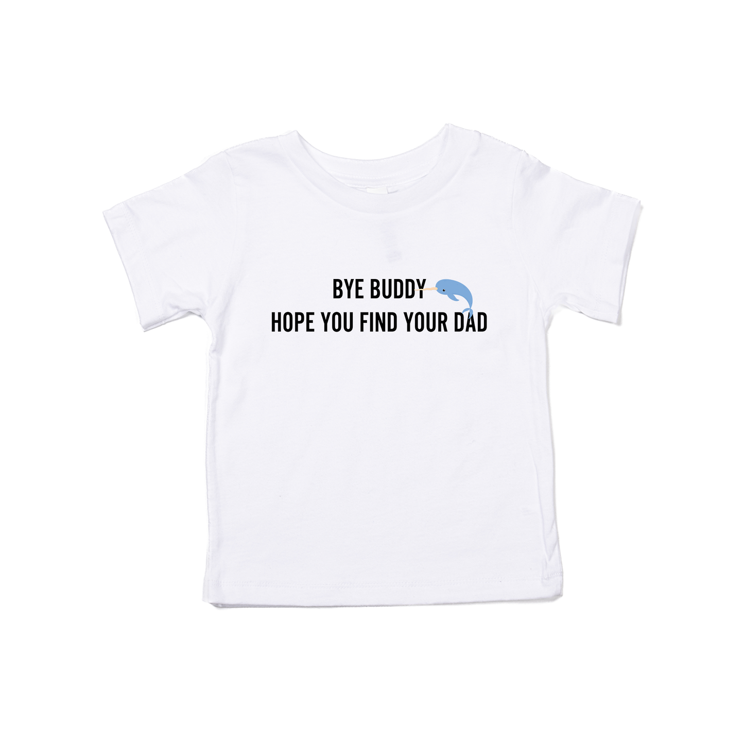 Bye Buddy (Black) - Kids Tee (White)