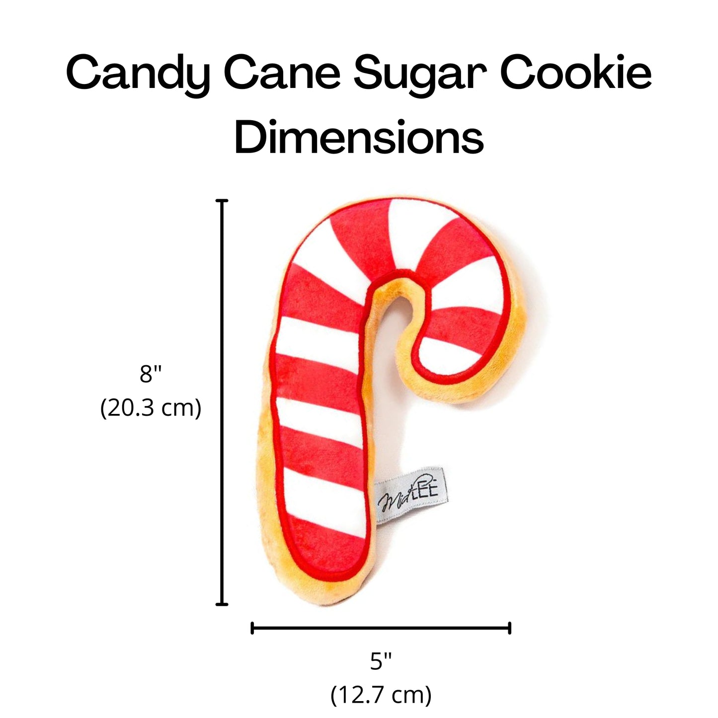 Candy Cane Sugar Cookie Plush Dog Toy