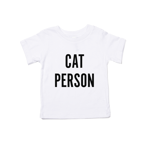 Cat Person (Black) - Kids Tee (White)