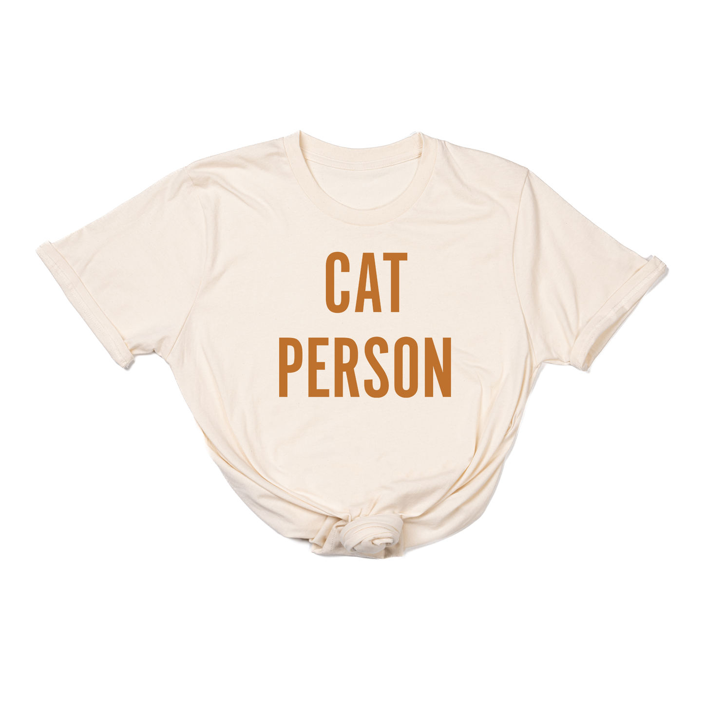 Cat Person (Camel) - Tee (Natural)