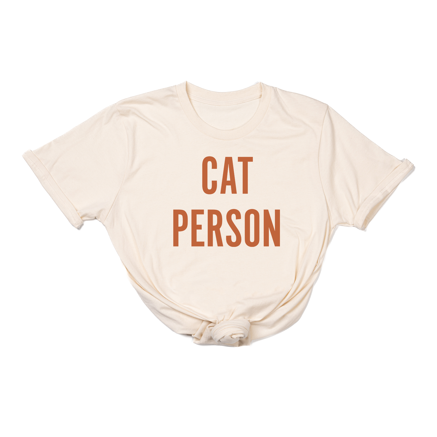 Cat Person (Rust) - Tee (Natural)