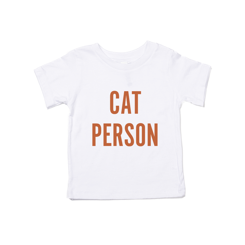 Cat Person (Rust) - Kids Tee (White)