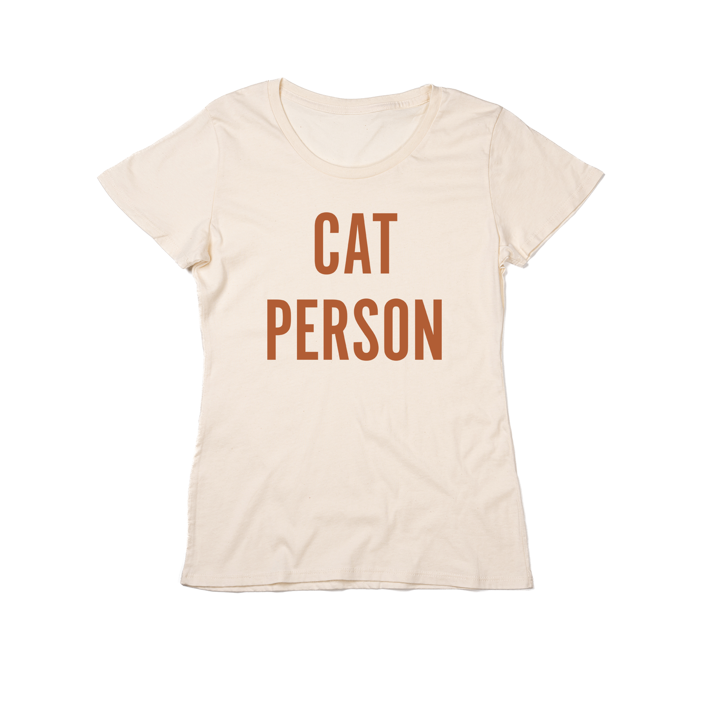 Cat Person (Rust) - Women's Fitted Tee (Natural)