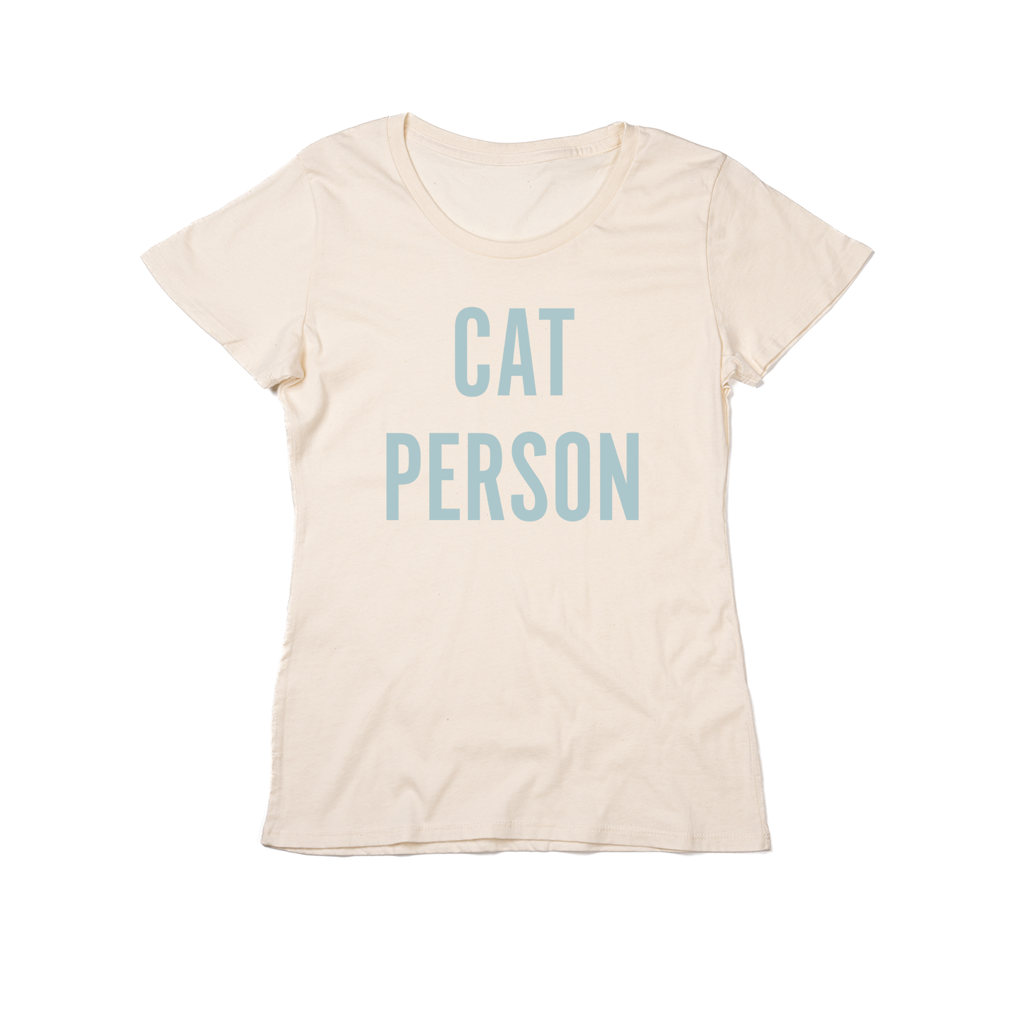 Cat Person (Sky) - Women's Fitted Tee (Natural)