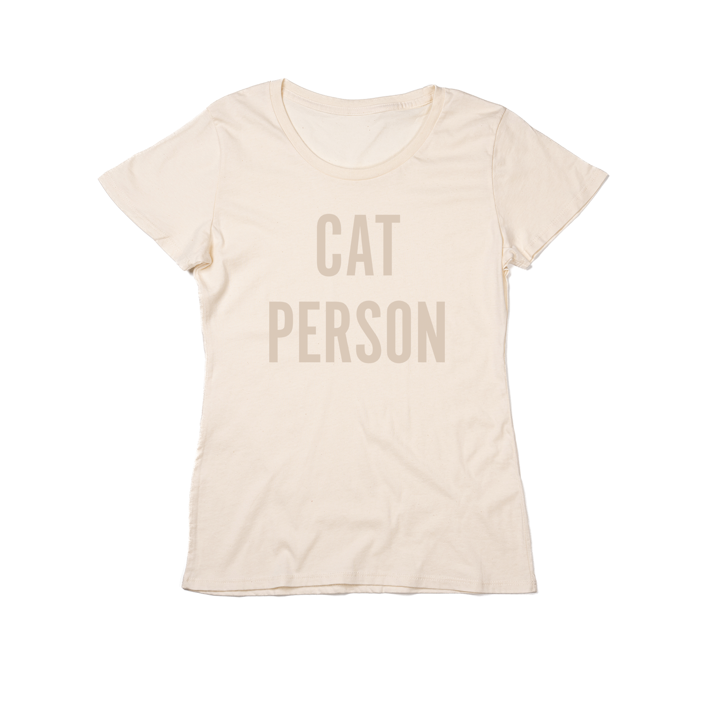 Cat Person (Stone) - Women's Fitted Tee (Natural)