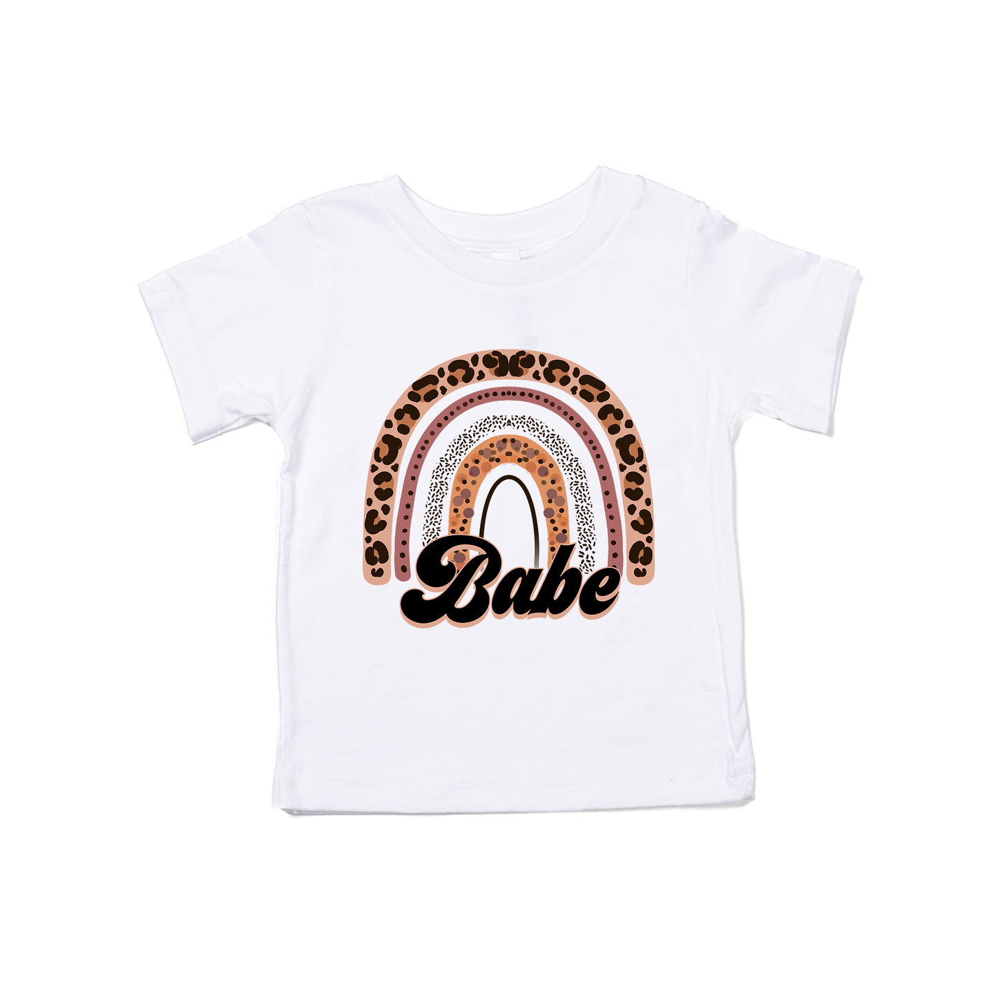 Babe (Cheetah Rainbow) - Kids Tee (White)