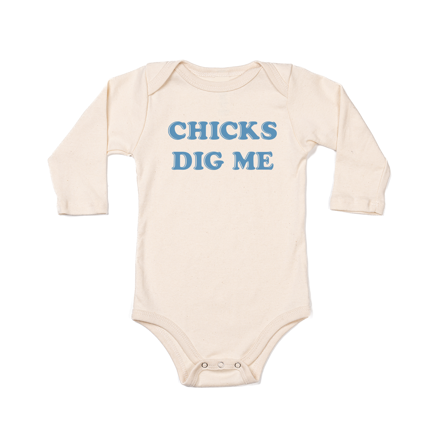 Chicks Dig Me - Bodysuit (Natural, Long Sleeve)