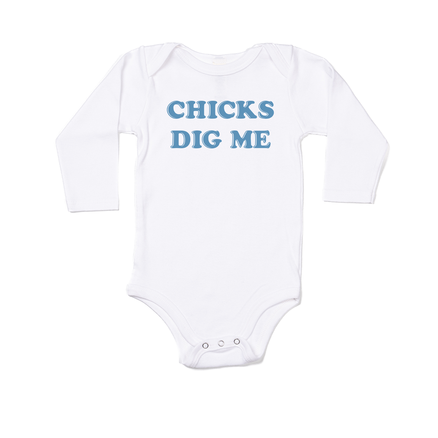 Chicks Dig Me - Bodysuit (White, Long Sleeve)