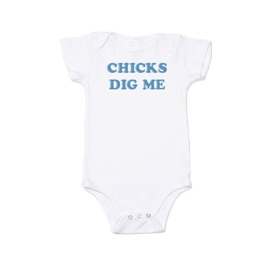 Chicks Dig Me - Bodysuit (White, Short Sleeve)