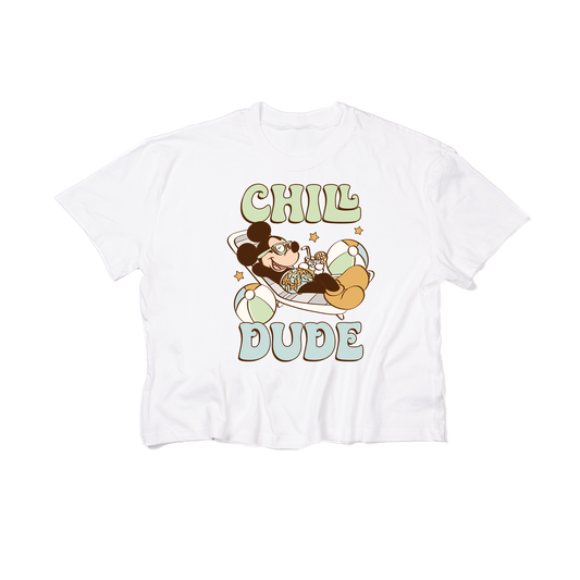 Chill Dude Magic Mouse - Cropped Tee (White)