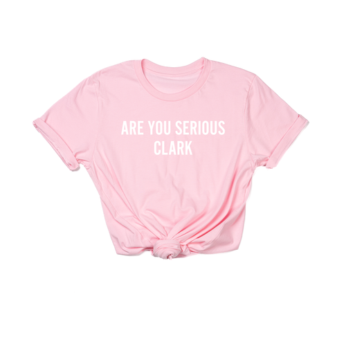 Are You Serious Clark (White) - Tee (Pink)