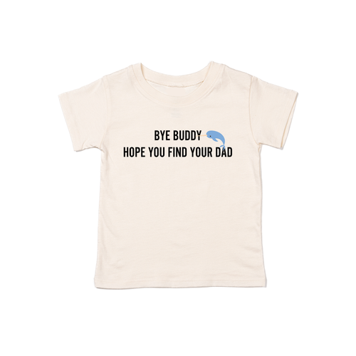 Bye Buddy (Black) - Kids Tee (Natural)