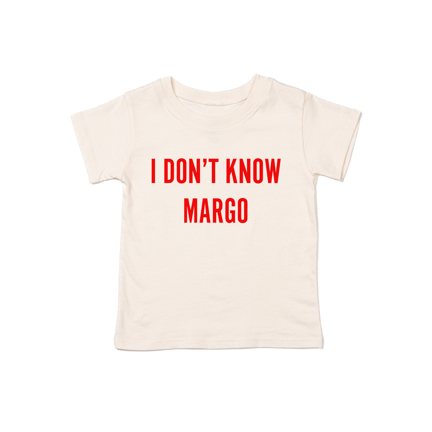 I Don't Know Margo (Red) - Kids Tee (Natural)