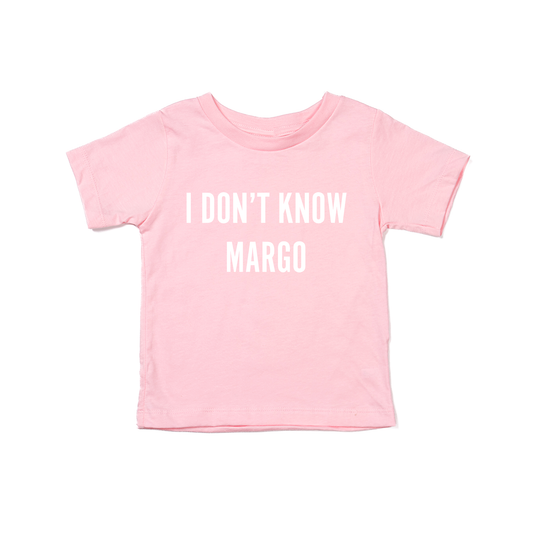 I Don't Know Margo (White) - Kids Tee (Pink)