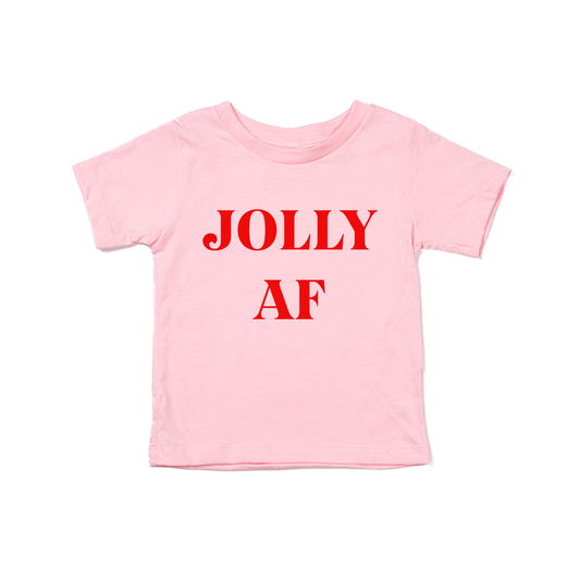 Jolly AF (Red) - Kids Tee (Pink)