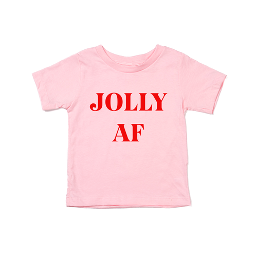 Jolly AF (Red) - Kids Tee (Pink)