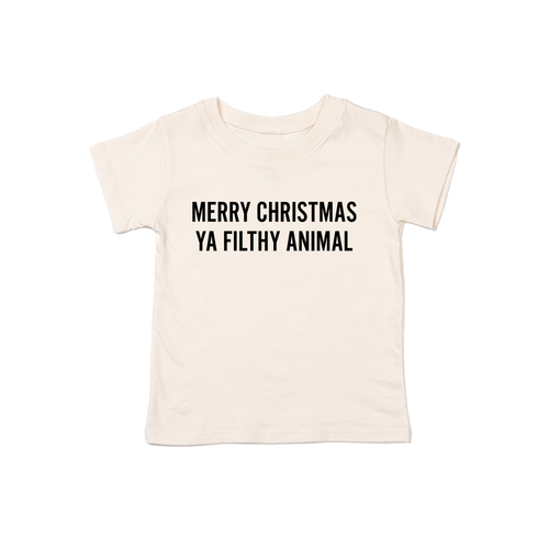 Merry Christmas Ya Filthy Animal  (Version 1, Black) - Kids Tee (Natural)