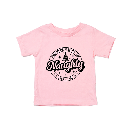Naughty List Club (Black) - Kids Tee (Pink)