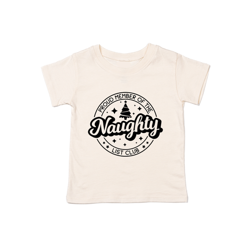 Naughty List Club (Black) - Kids Tee (Natural)