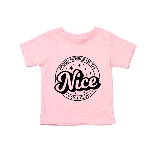 Nice List Club (Black) - Kids Tee (Pink)