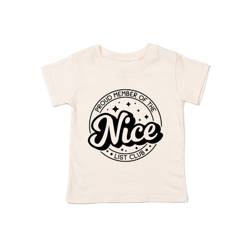 Nice List Club (Black) - Kids Tee (Natural)
