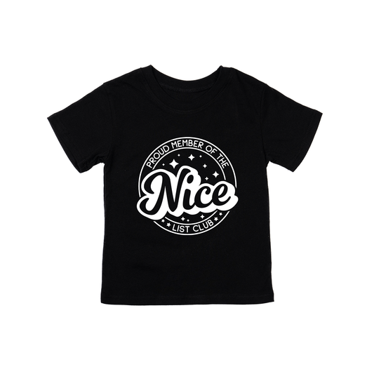 Nice List Club (White) - Kids Tee (Black)