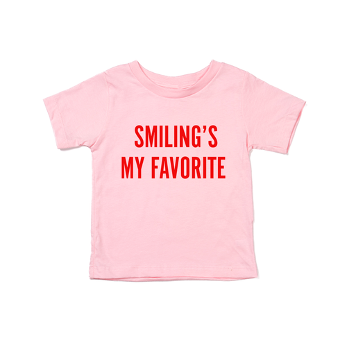Smiling's My Favorite (Red) - Kids Tee (Pink)