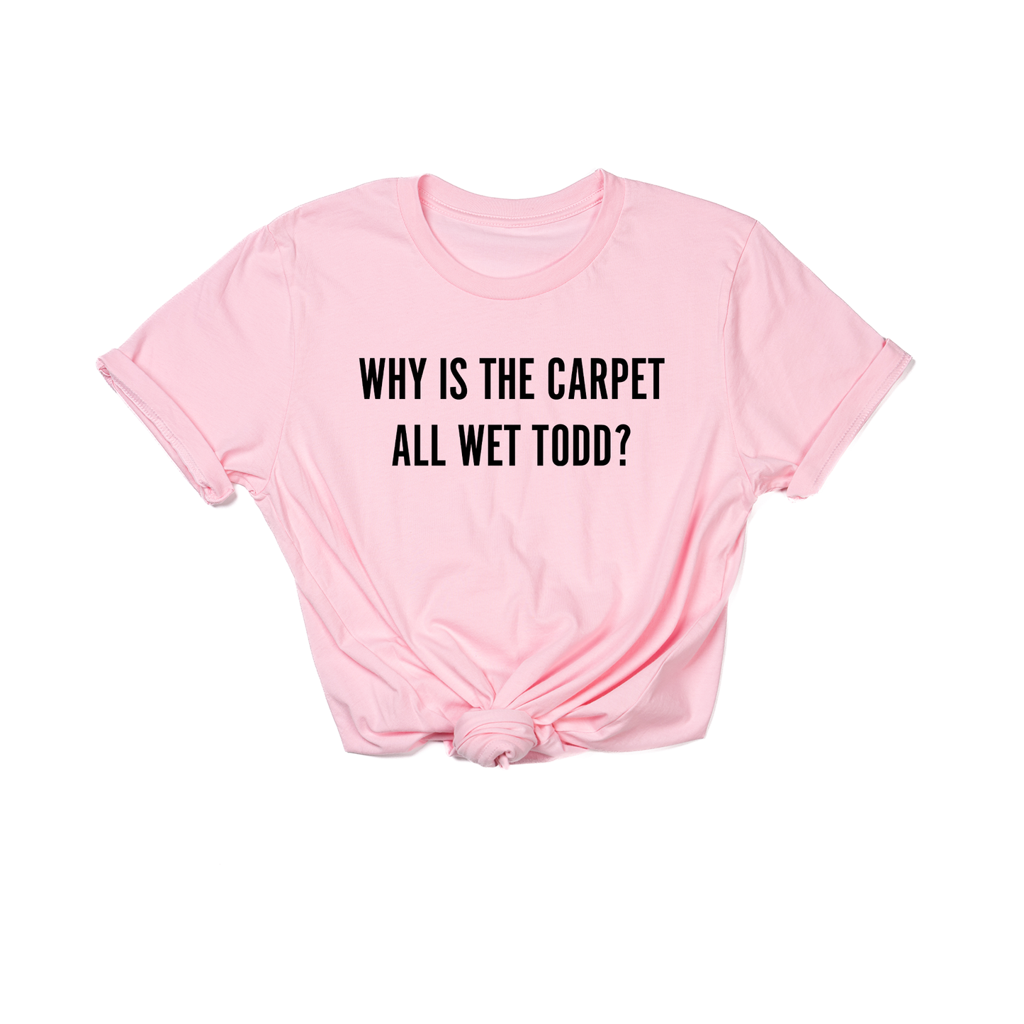 Why Is The Carpet All Wet Todd (Black) - Tee (Pink)