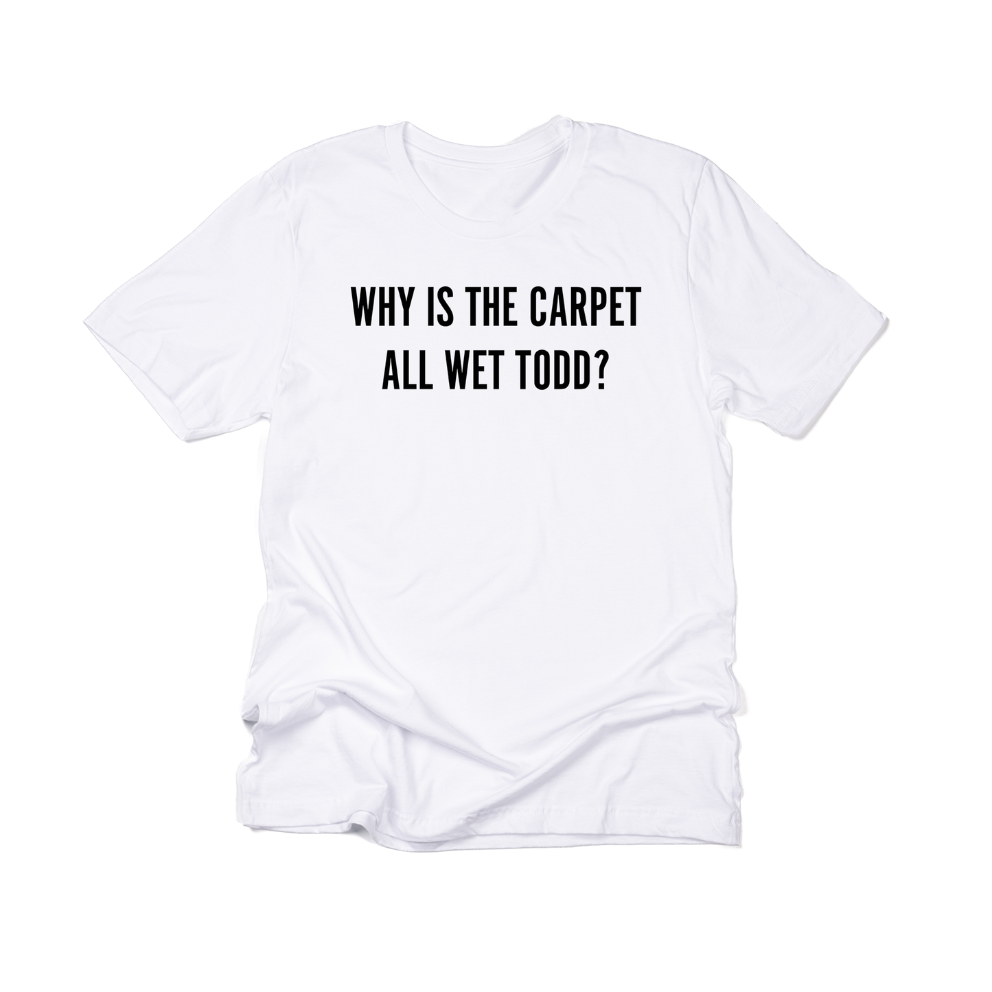 Why Is The Carpet All Wet Todd (Black) - Tee (White)