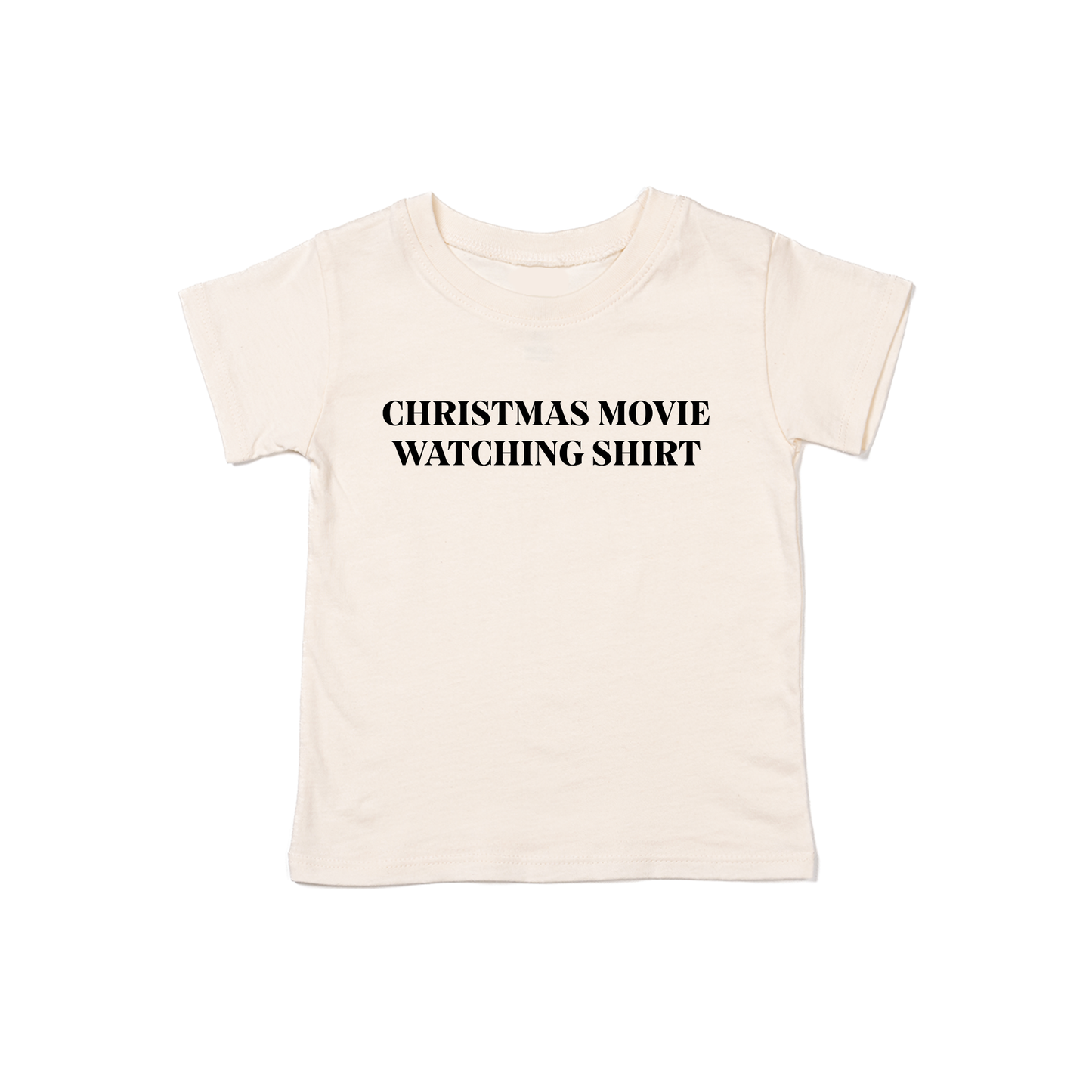 Christmas Movie Watching Shirt (Black) - Kids Tee (Natural)