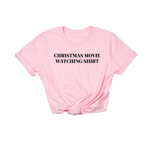 Christmas Movie Watching Shirt (Black) - Tee (Pink)