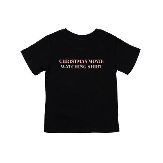 Christmas Movie Watching Shirt (Pink) - Kids Tee (Black)