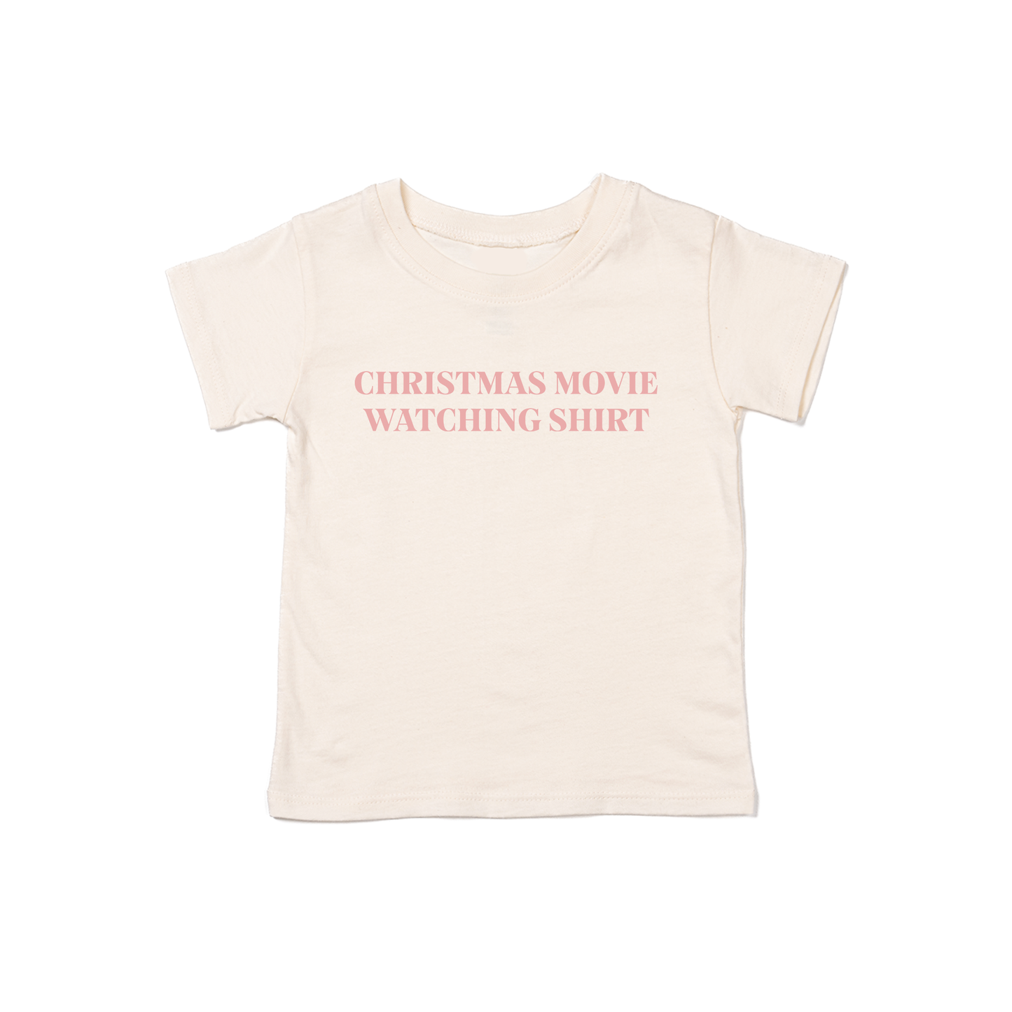 Christmas Movie Watching Shirt (Pink) - Kids Tee (Natural)