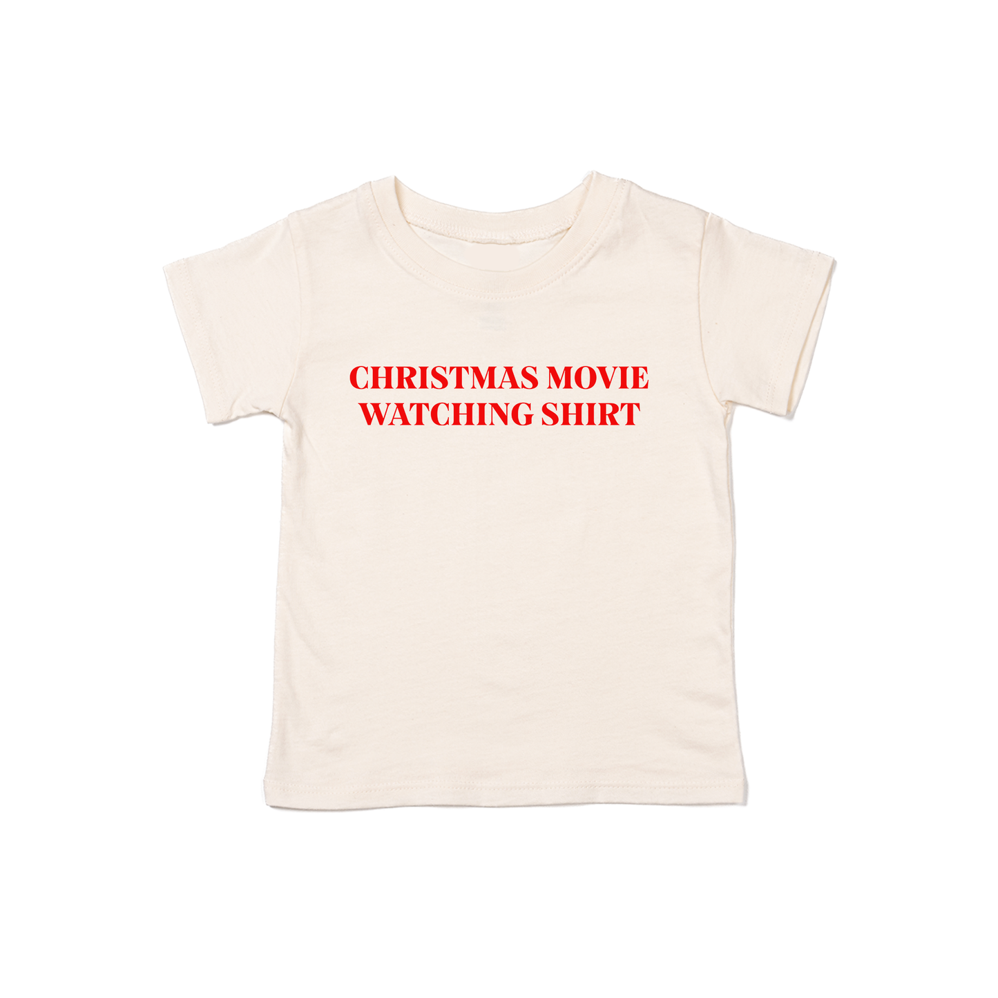 Christmas Movie Watching Shirt (Red) - Kids Tee (Natural)