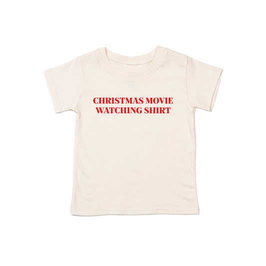 Christmas Movie Watching Shirt (Red) - Kids Tee (Natural)