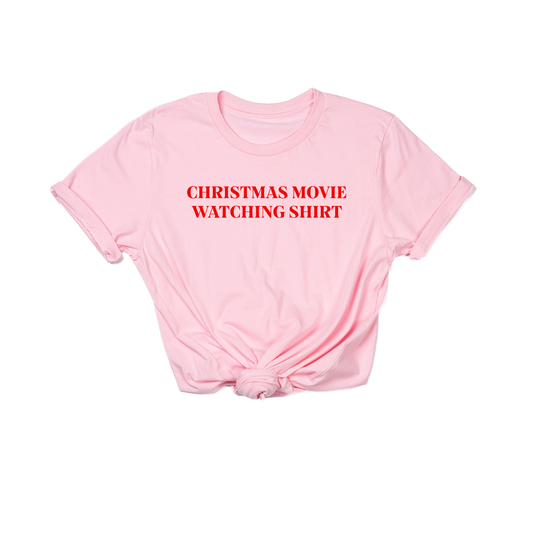 Christmas Movie Watching Shirt (Red) - Tee (Pink)