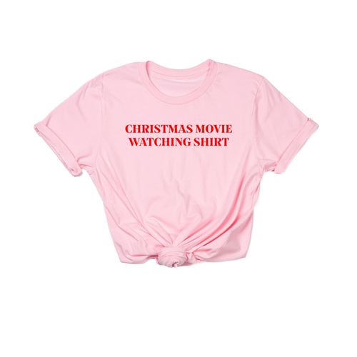 Christmas Movie Watching Shirt (Red) - Tee (Pink)