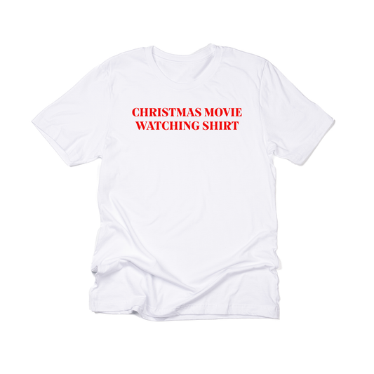 Christmas Movie Watching Shirt (Red) - Tee (White)