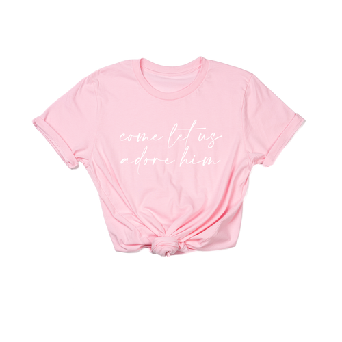 Come Let Us Adore Him (White) - Tee (Pink)