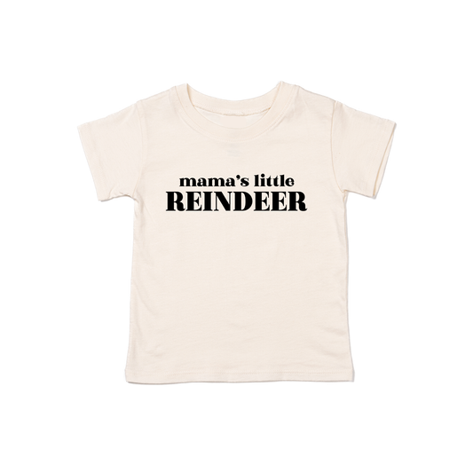 Mama's Little Reindeer (Black) - Kids Tee (Natural)