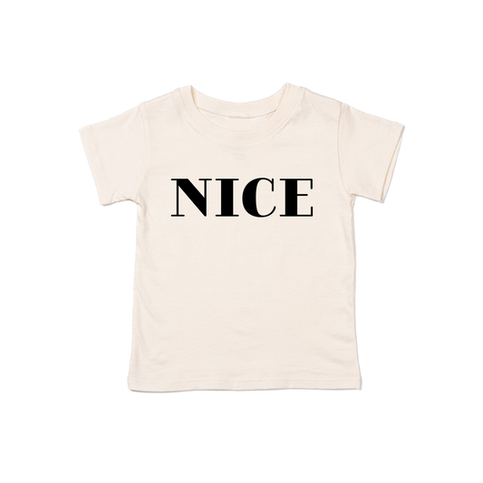 NICE (Version 1, Black) - Kids Tee (Natural)