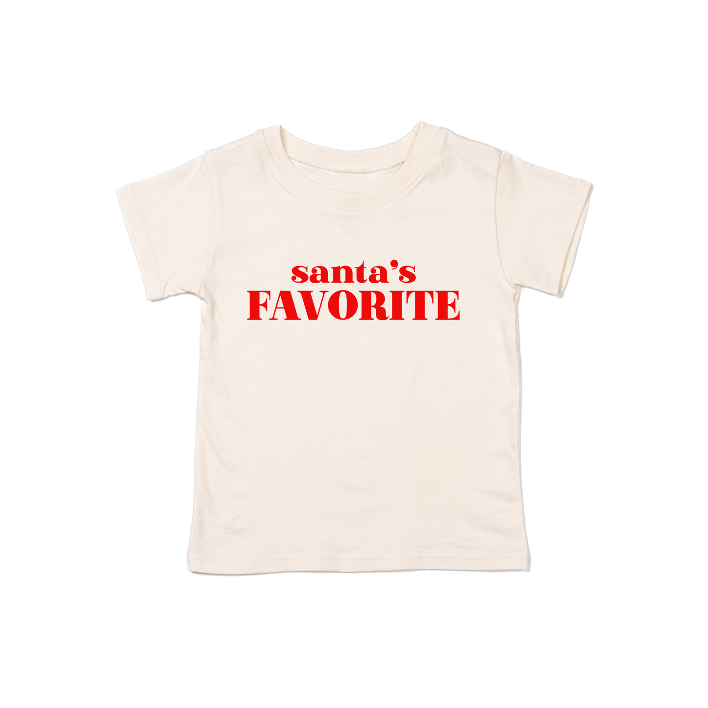 Santa's Favorite (Red) - Kids Tee (Natural)