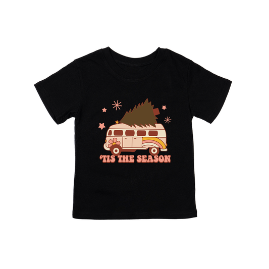 Tis the Season Retro Van - Kids Tee (Black)