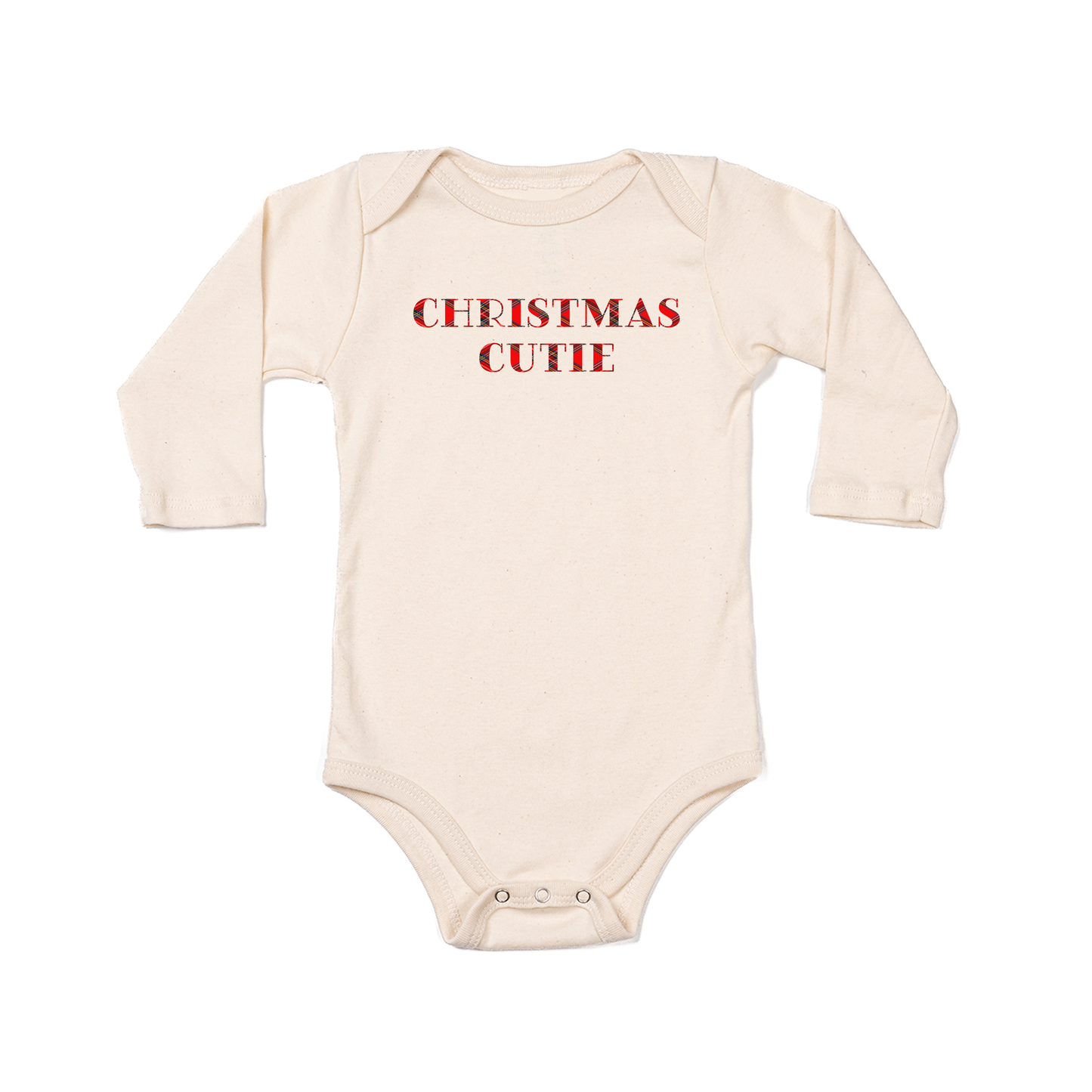 Christmas Cutie - Bodysuit (Natural, Long Sleeve)