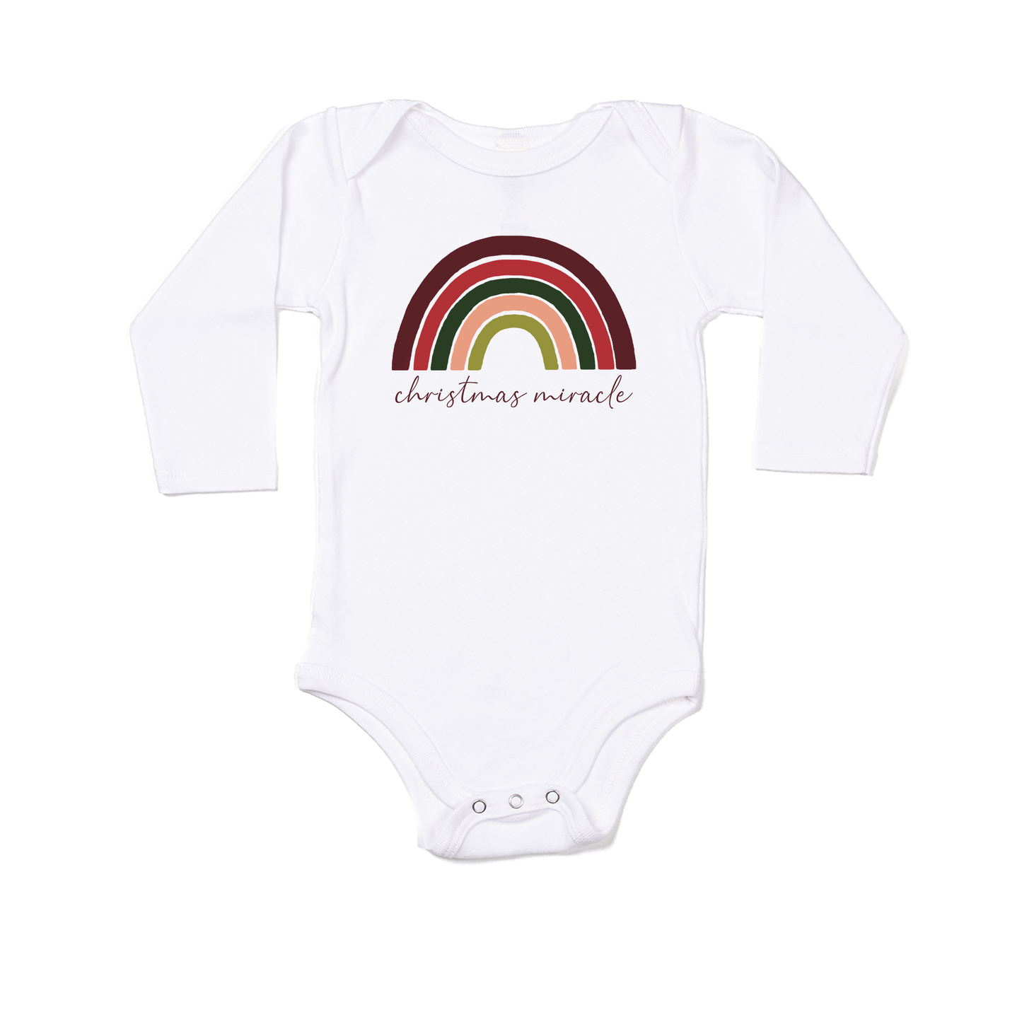 Christmas Miracle (Rainbow) - Bodysuit (White, Long Sleeve)