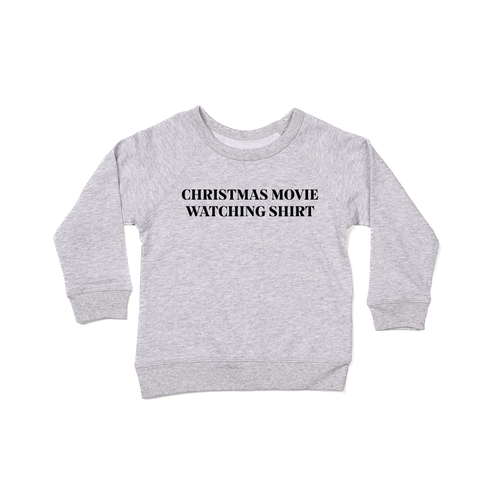 Christmas Movie Watching Shirt (Black) - Kids Sweatshirt (Heather Gray)