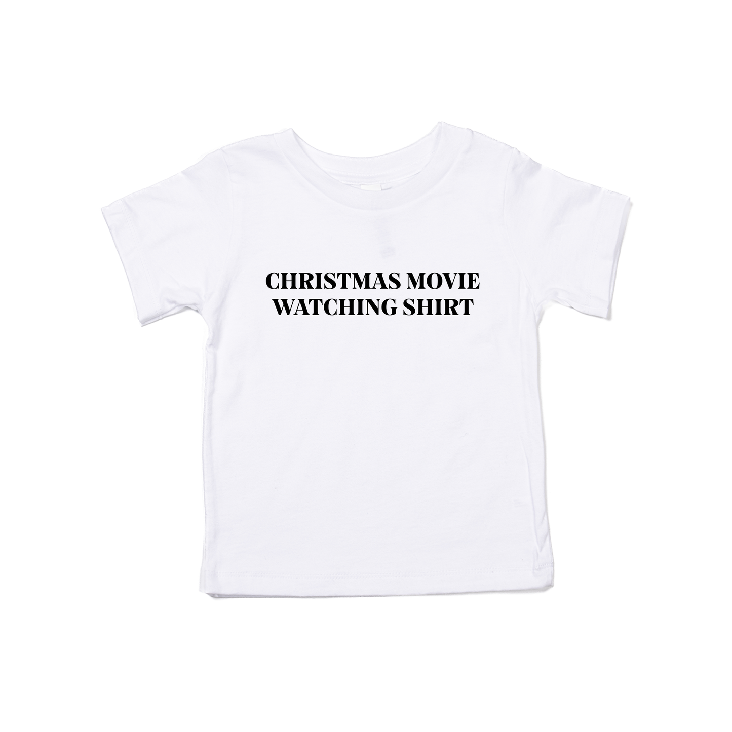 Christmas Movie Watching Shirt (Black) - Kids Tee (White)