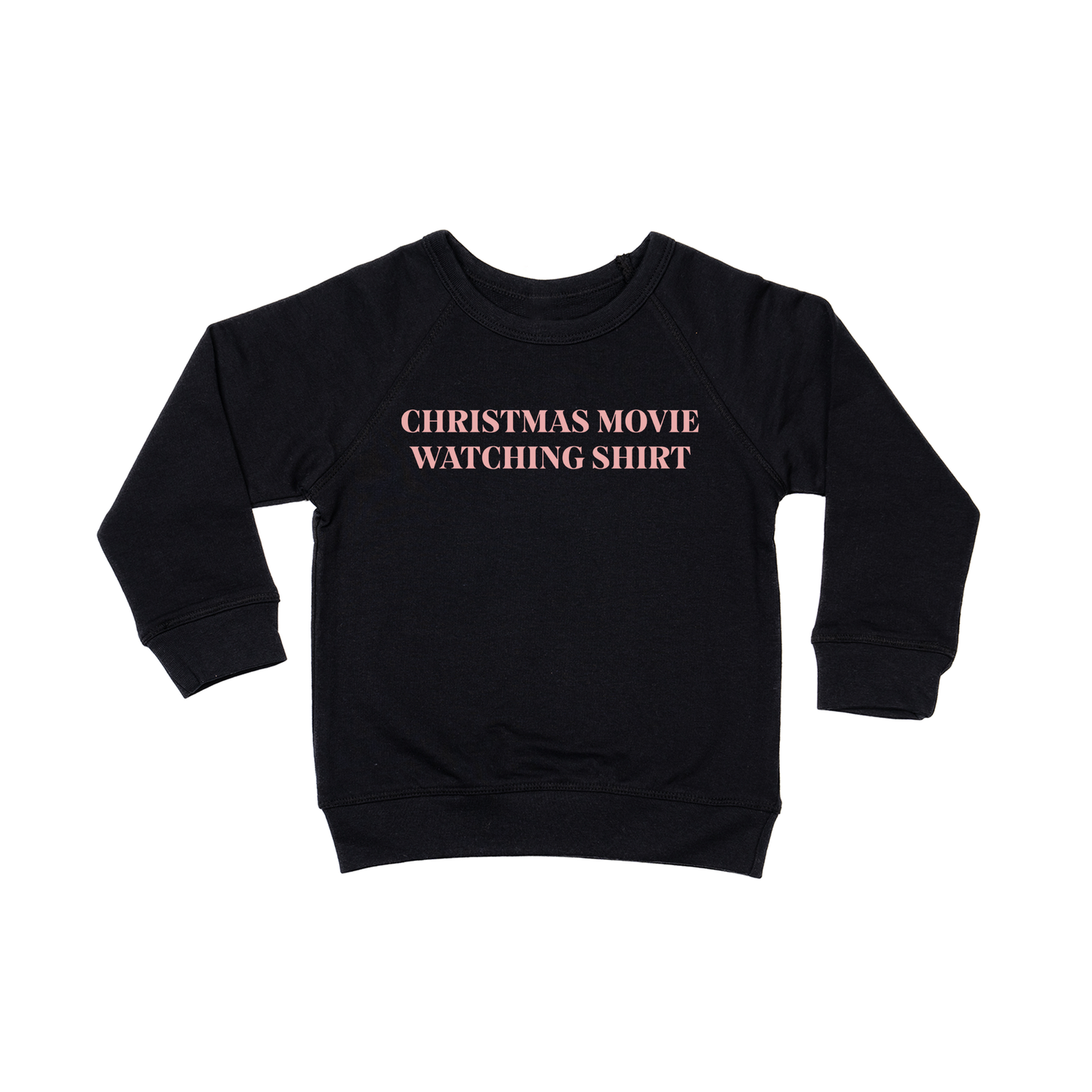 Christmas Movie Watching Shirt (Pink) - Kids Sweatshirt (Black)