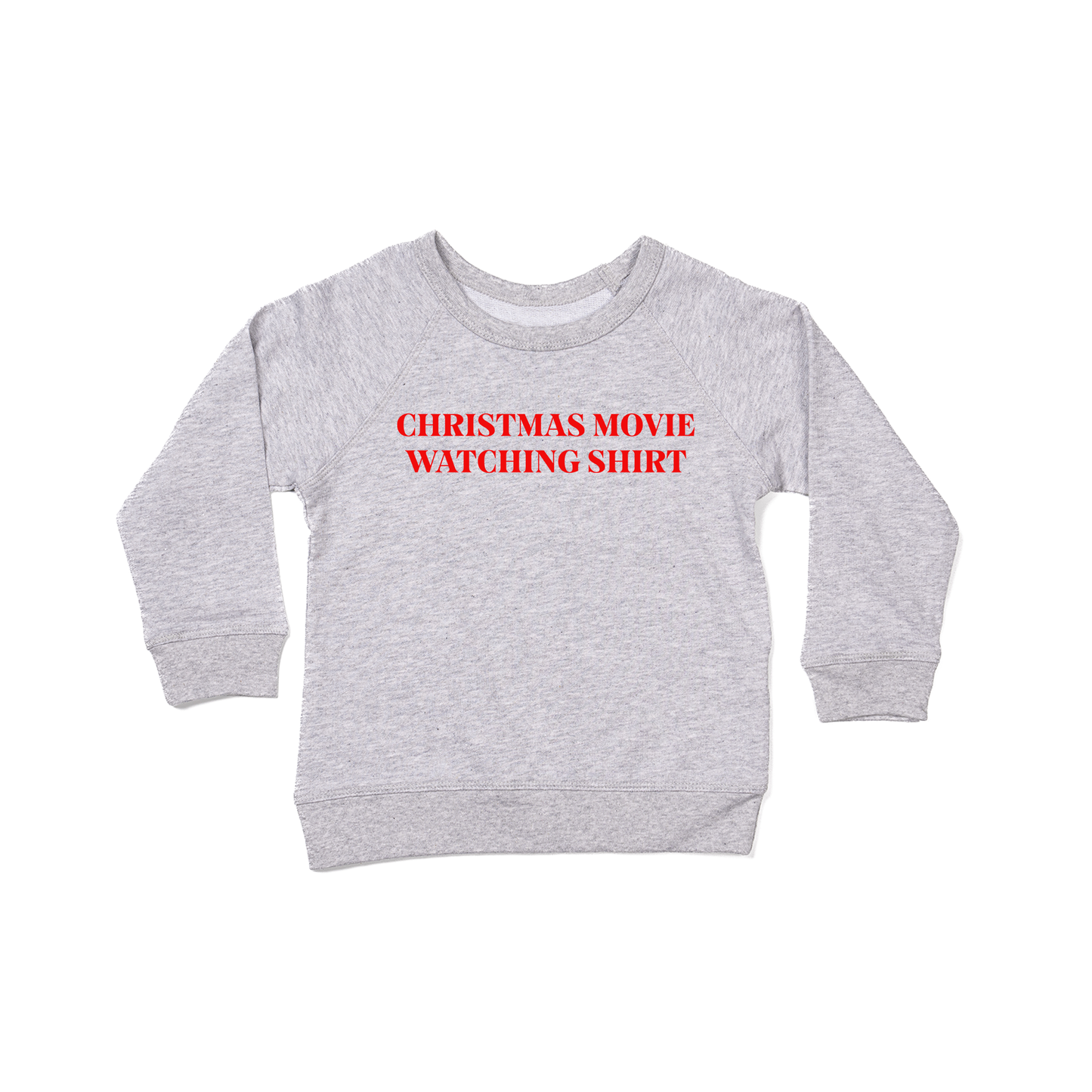 Christmas Movie Watching Shirt (Red) - Kids Sweatshirt (Heather Gray)